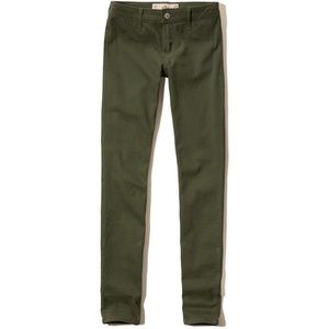 Hollister olive green skinny jeans